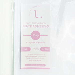 Papel fotográfico Mate Adhesivo 120gr. CARTA / A4