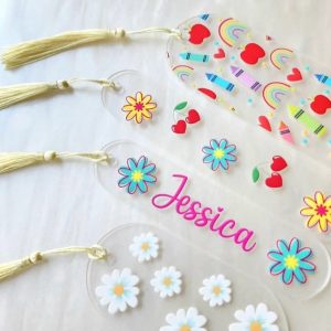 bookmark de acrílico 13x3 cm (Paq. de 10 pzas)